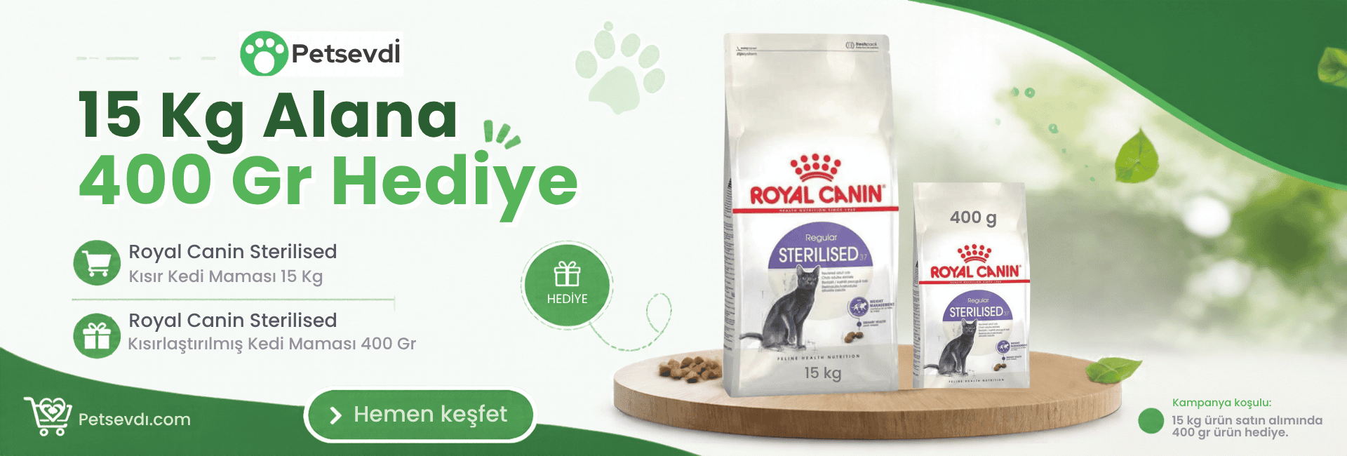 Royal Canin 15 kg Kısır Kedi Maması Alana 400 g Hediye!