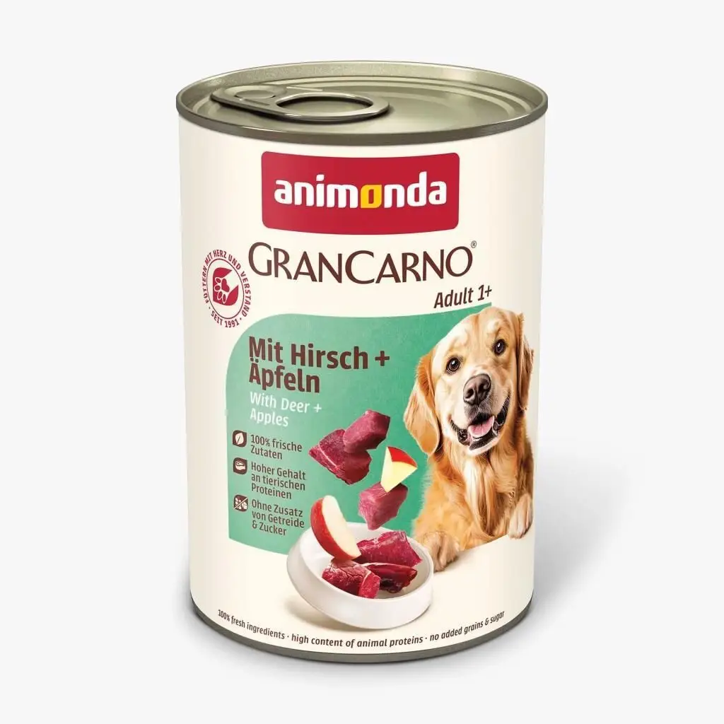 Animonda GranCarno Elmalı ve Geyik Etli Yetişkin Köpek Konservesi 400gr