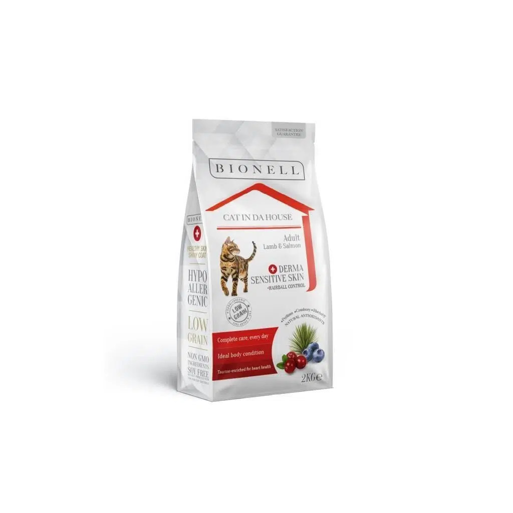 Bionell Kuzu Etli ve Somonlu Yetişkin Kedi Maması 2 kg
