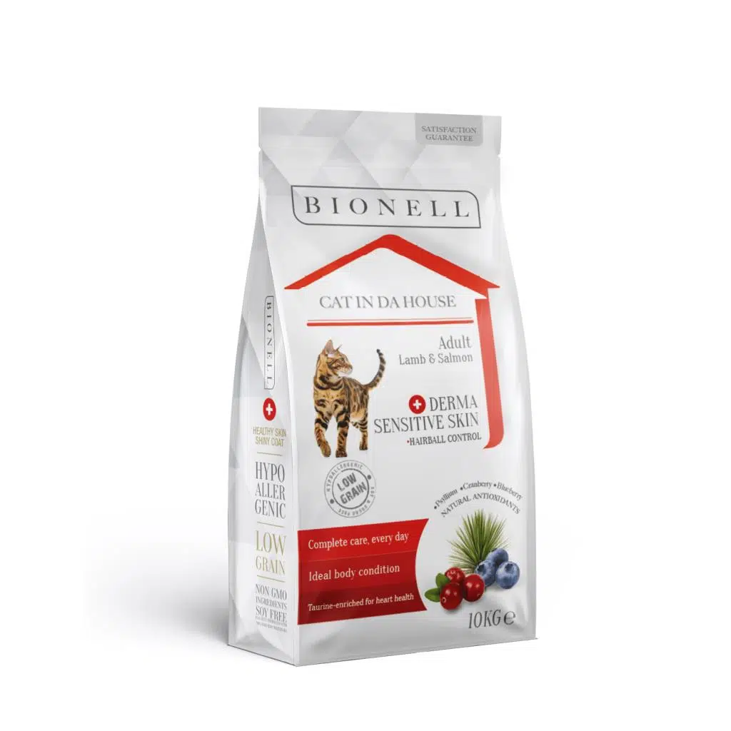 Bionell Kuzulu ve Somonlu Yetişkin Kedi Maması 10 kg