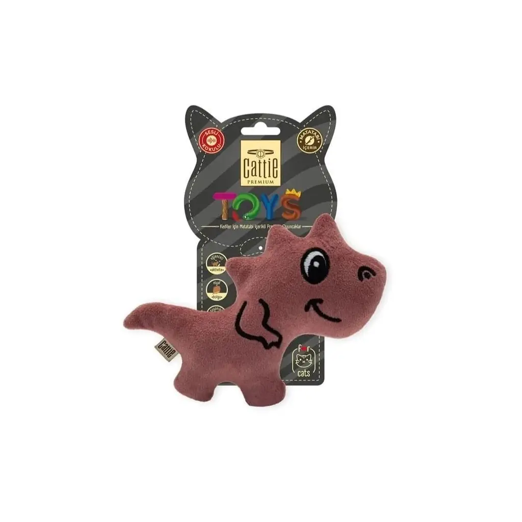 Cattie Matatabi İçerikli Kedi Oyuncağı Peluş Trex 15Cm