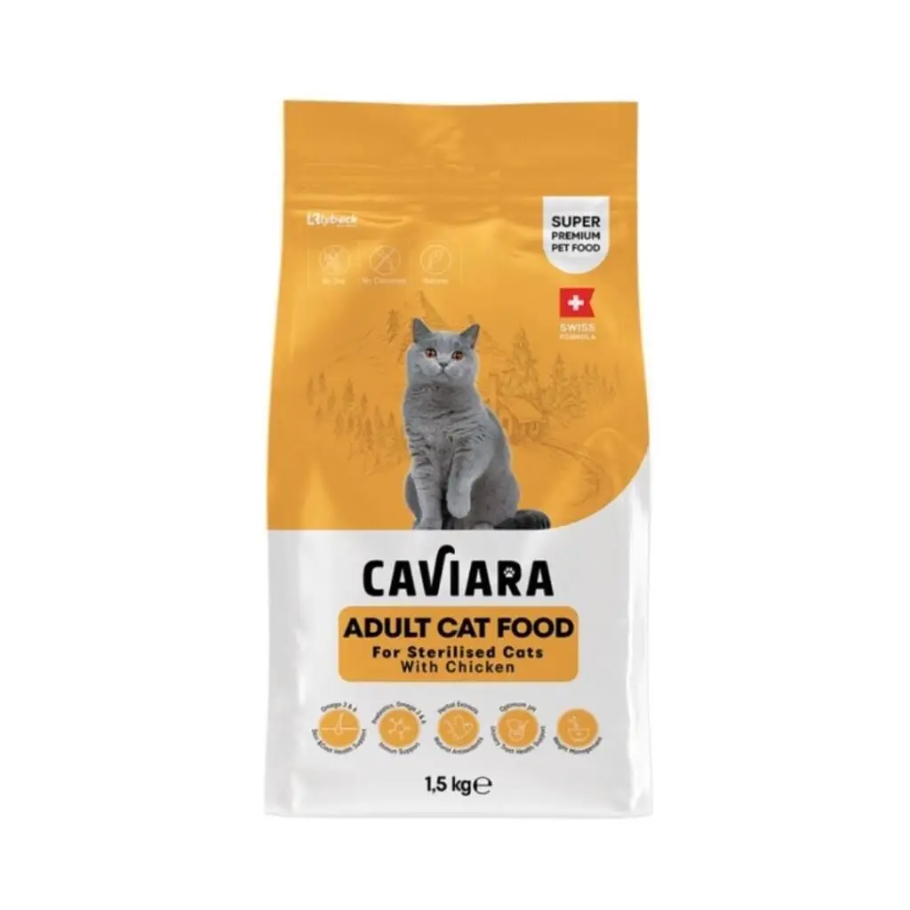 Caviara Kısırlaştırılmış Tavuklu Yetişkin Kedi Maması 1.5 Kg