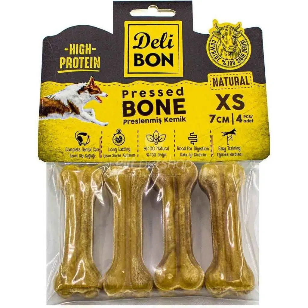 Delibon Kemik Doğal Köpek Natural Çiğneme Ödülü 7Cm 4 Adet