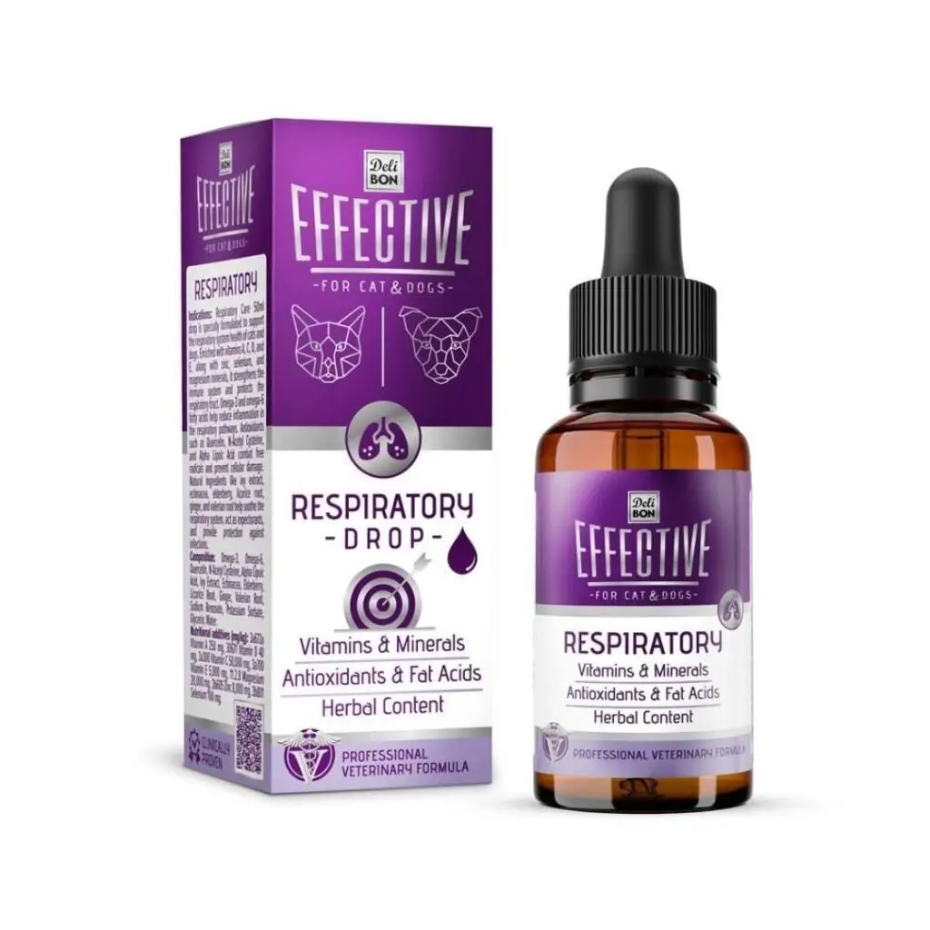 Delibon Effective Kedi Ve Köpek Takviye Solunum Sistem Sağlığı 50 ML