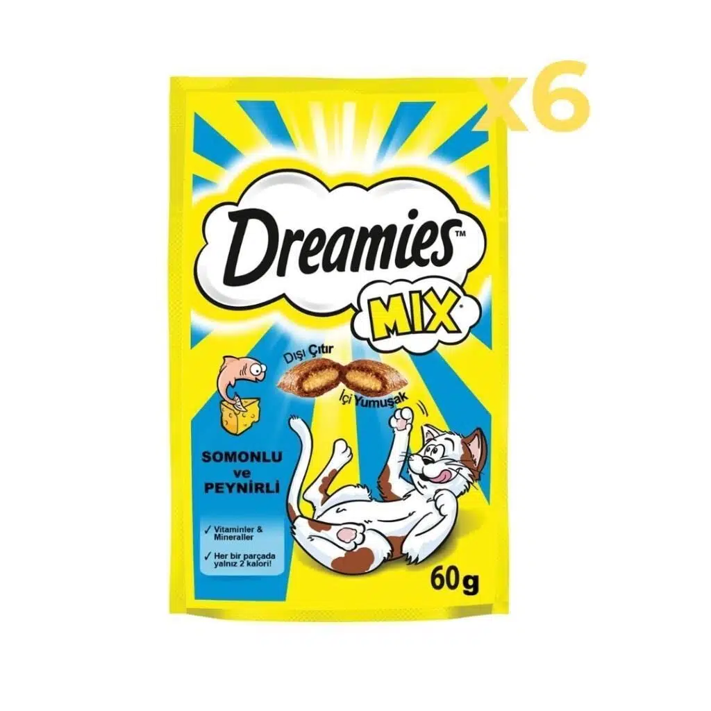 Dreamies Mix Somonlu ve Peynirli Kedi Ödülü 60 gr 6'lı Paket