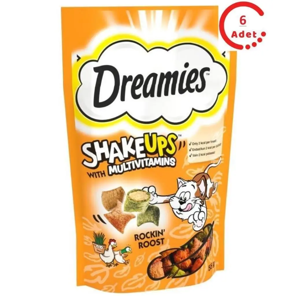Dreamies Shakeups Multivitaminli Kedi ve Yavru Kedi Ödül Maması 55 Gr 6'lı Paket
