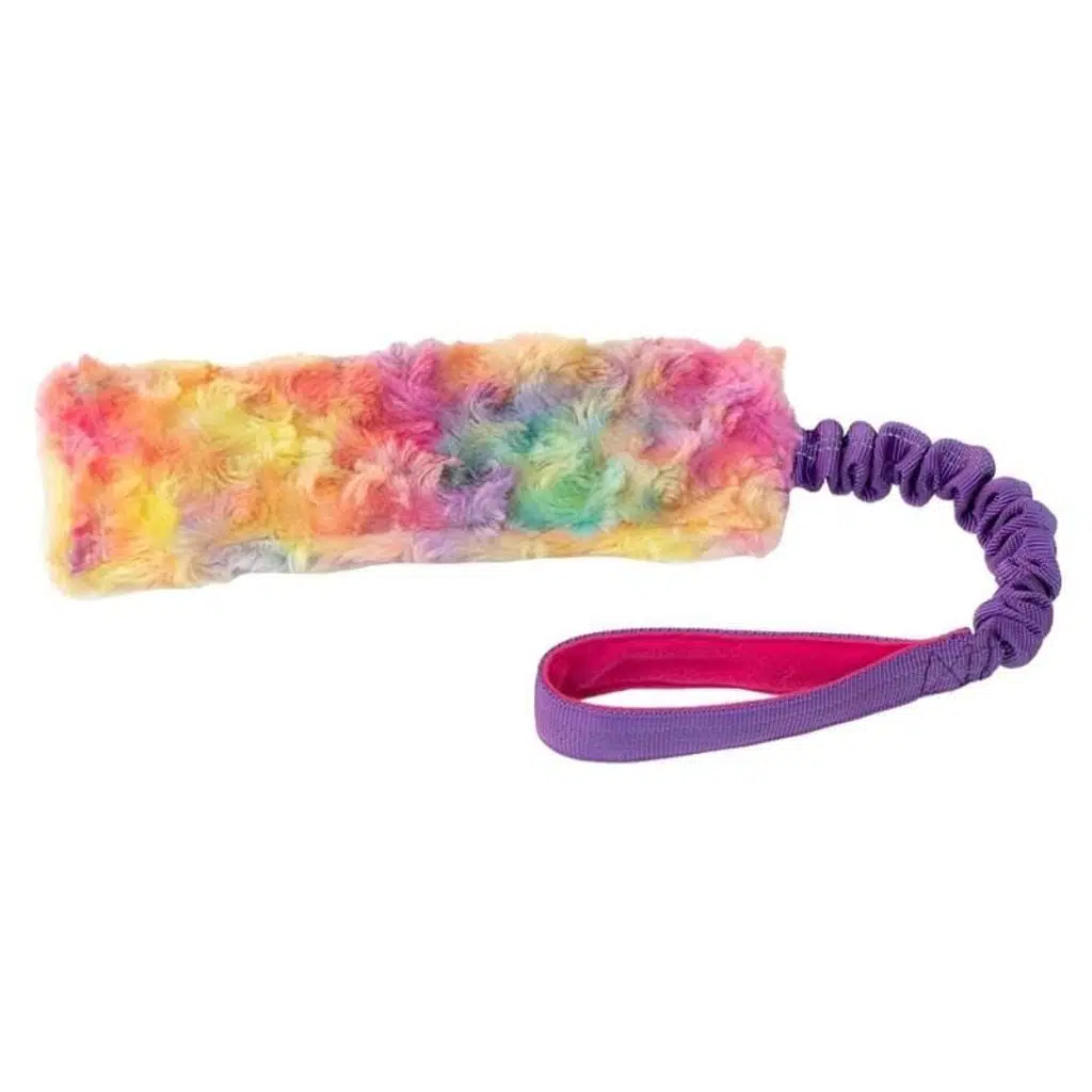 Eastland Bungee İpli Öten Peluş Oyuncak Gökkuşağı Köpek Oyuncağı 52 Cm