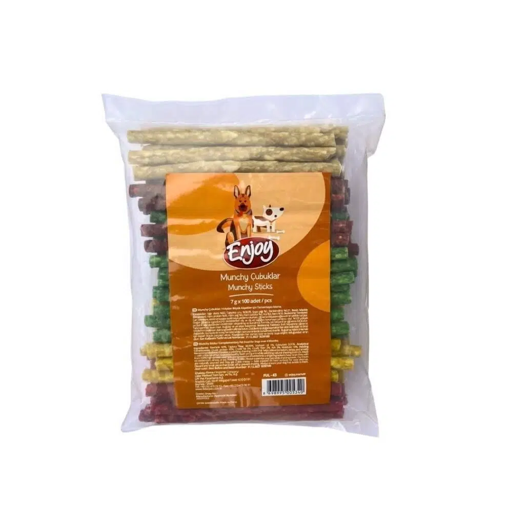 Enjoy Munchy Burgu Çubuk Kemik 7 Gr x 100 adet