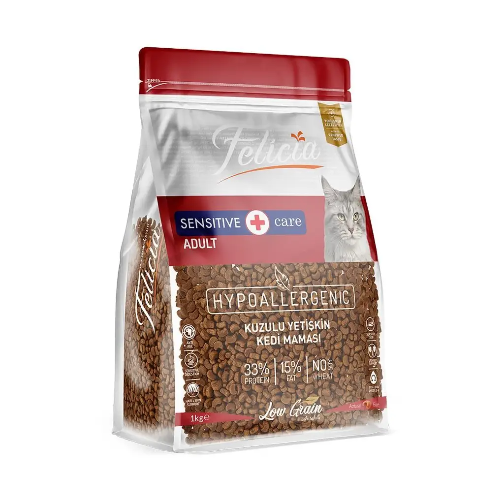 Felicia Az Tahıllı Kuzulu Yetişkin Kedi Maması 1 Kg
