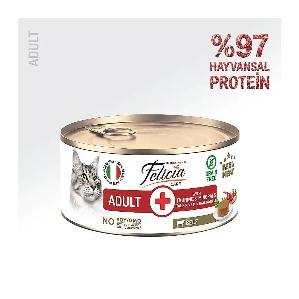 Felicia Sığır Etli Ezme Yetişkin Kedi Konservesi 85 GR