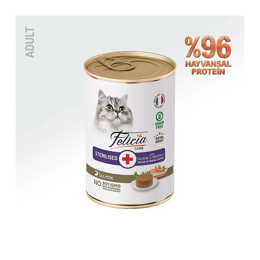 Felicia Tahılsız Sterilised Somonlu Kısırlaştırılmış Kedi Konservesi 400 Gr