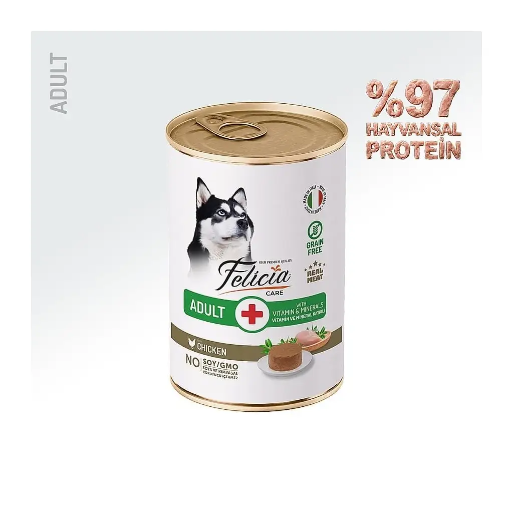 Felicia Tahılsız Tavuklu Yetişkin Köpek Konservesi 400 Gr
