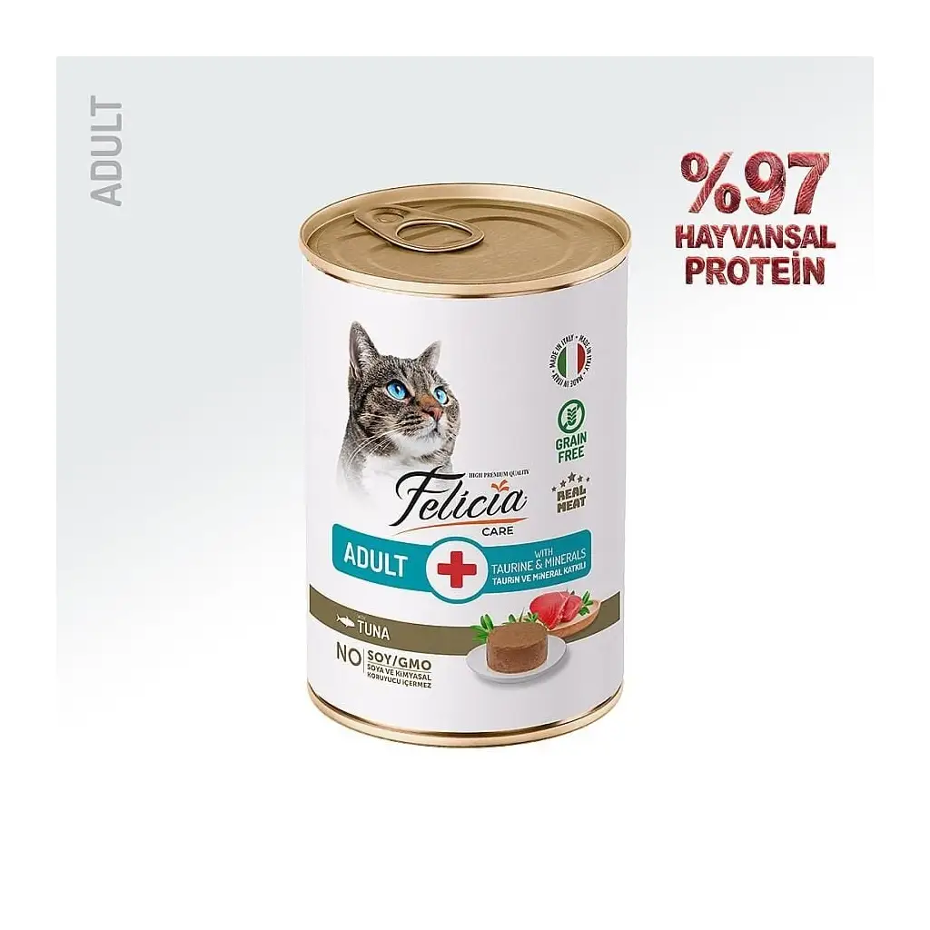 Felicia Tahılsız Yetişkin Somonlu Kedi Konservesi 400 Gr