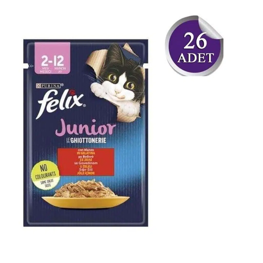 Felix Sığır Etli Yavru Kedi Yaş Maması 85 Gr 26'lı Paket