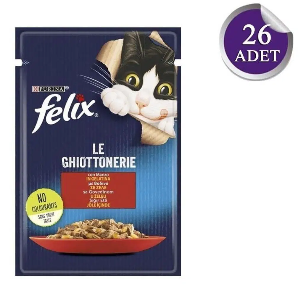 Felix Sığır Etli Yetişkin Kedi Konservesi 85gr 26'lı Paket