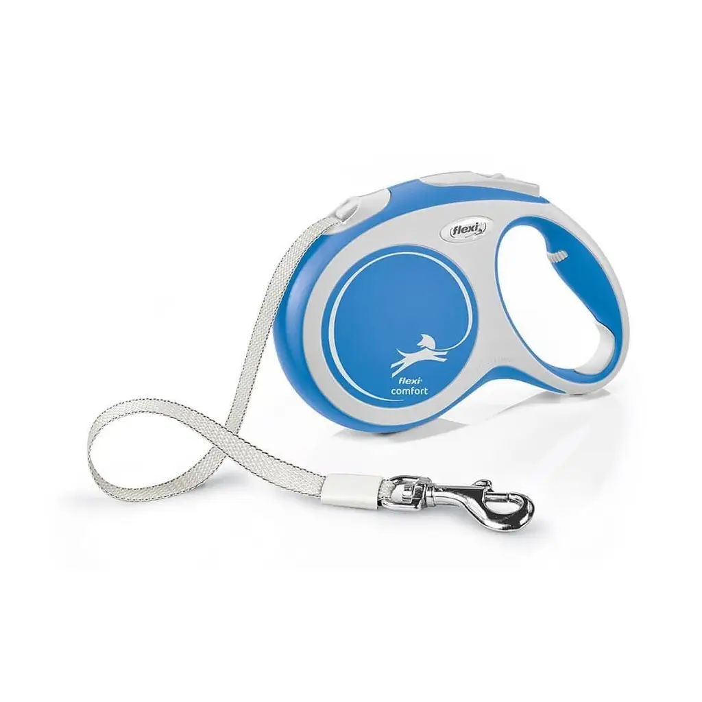 Flexi New Comfort Otomatik Şerit Köpek Gezdirme Kayışı 5m Medium Mavi