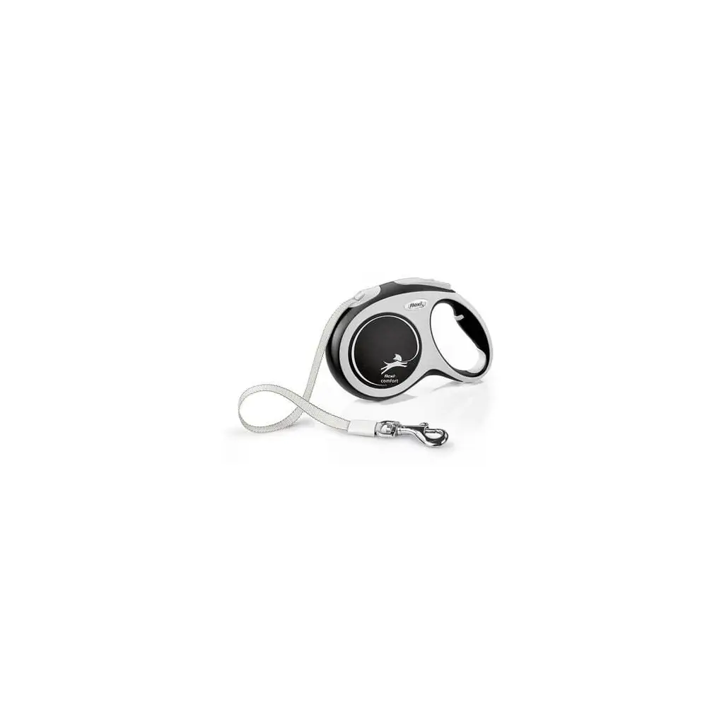 Flexi New Comfort Otomatik Şerit Köpek Gezdirme Kayışı 5m Medium Siyah