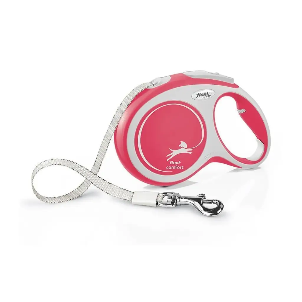 Flexi New Comfort Otomatik Şerit Köpek Gezdirme Kayışı 5m Small Kırmızı