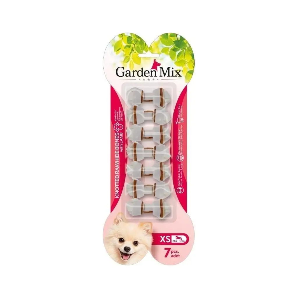Garden Mix Kuzulu Düğümlü Deri Kemik - XS (7'li)