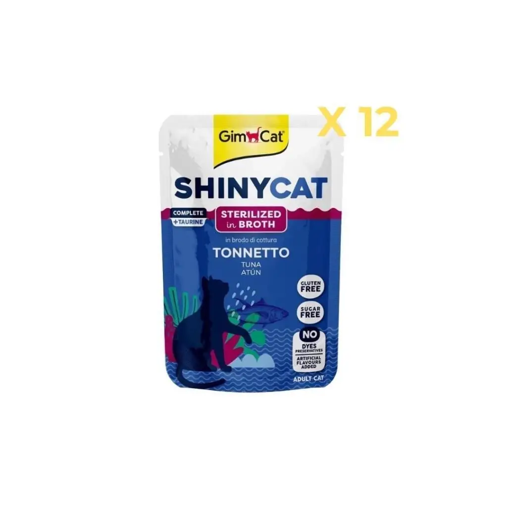 Gimcat Shinycat Pouch Ton Balıklı Kısırlaştırılmış Kedi Yaş Maması 70 gr 12'li Paket