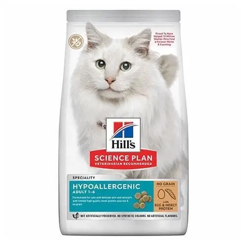 Hills Hipoalerjenik Yumurta ve Böcek Proteinli Tahılsız Yetişkin Kedi Maması 1,5kg