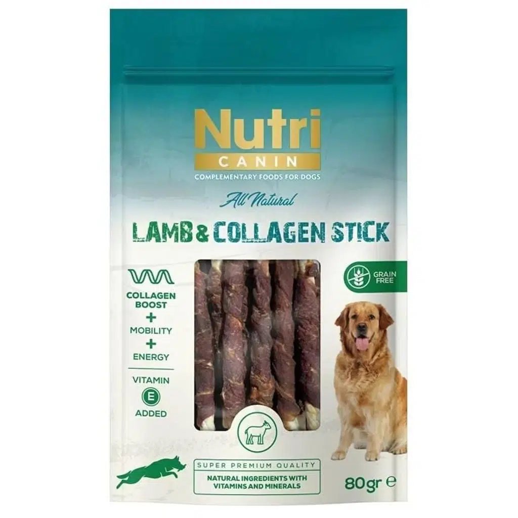 Nutri Canin Kuzu Eti Sargılı Kolajen Çubuk Tahılsız Köpek Et Ödülü 80 Gr