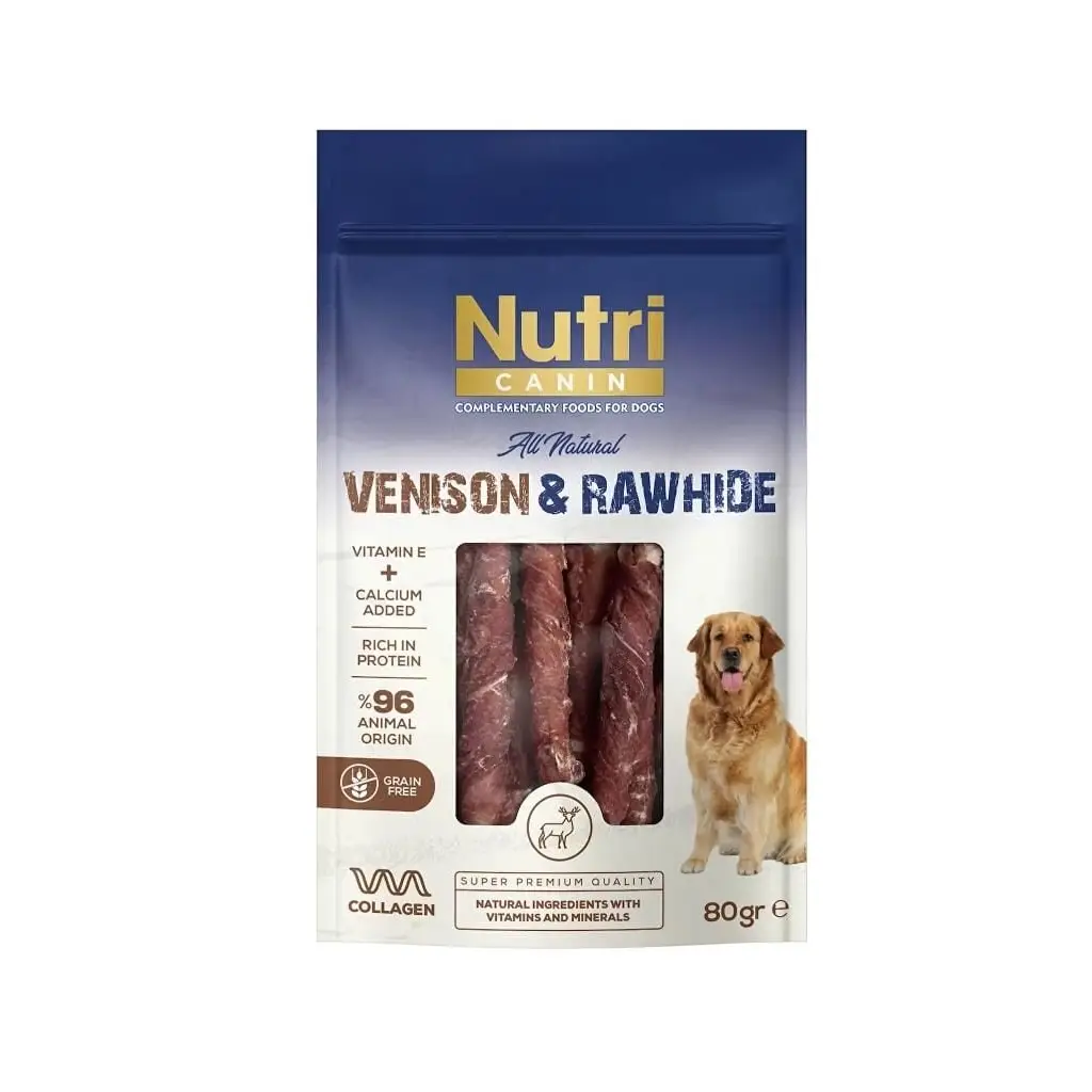 Nutri Canin Rawhide Geyik Eti Sargılı Kemik Köpek Ödülü 80 Gr.