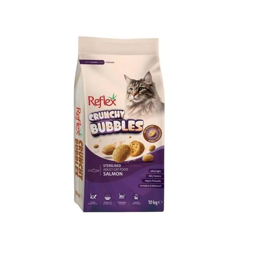 Reflex Crunchy Bubbles Somonlu Kısırlaştırılmiş Tavuklu Kedi Maması 10 kg