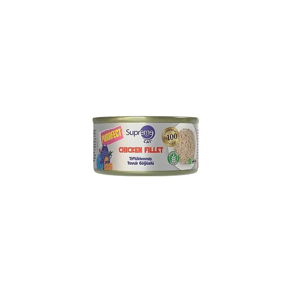 Supreme Cat Premium Tavuk Göğüslü Tiftiklenmiş Yetişkin Kedi Konservesi 70 Gr