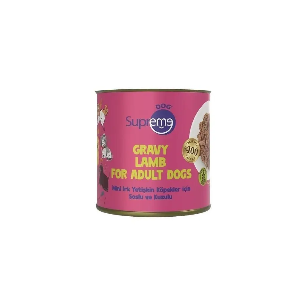 Supreme Dog Soslu Ve Kuzulu Mini Irk Yetişkin Köpek Konservesi 200 Gr