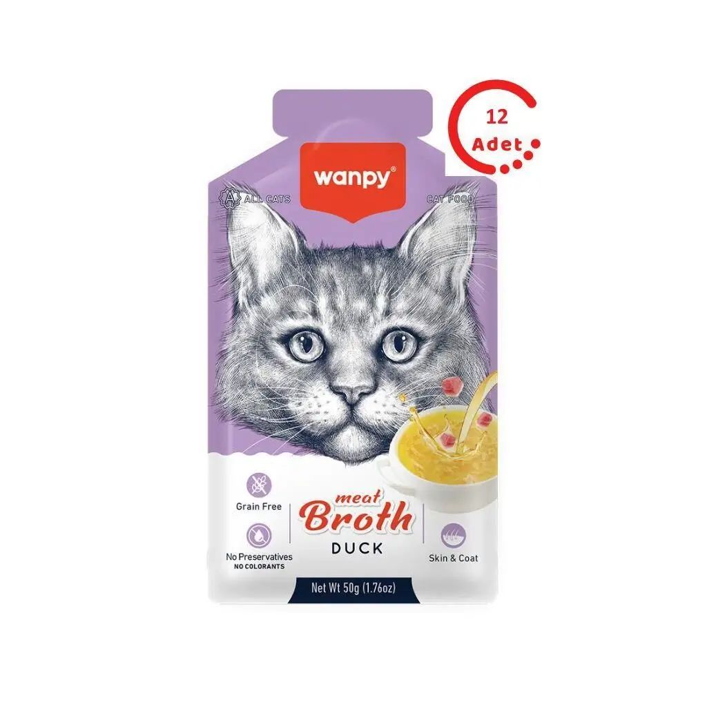 Wanpy Ördek Etli Kedi Çorbası 50 Gr 12'li Paket