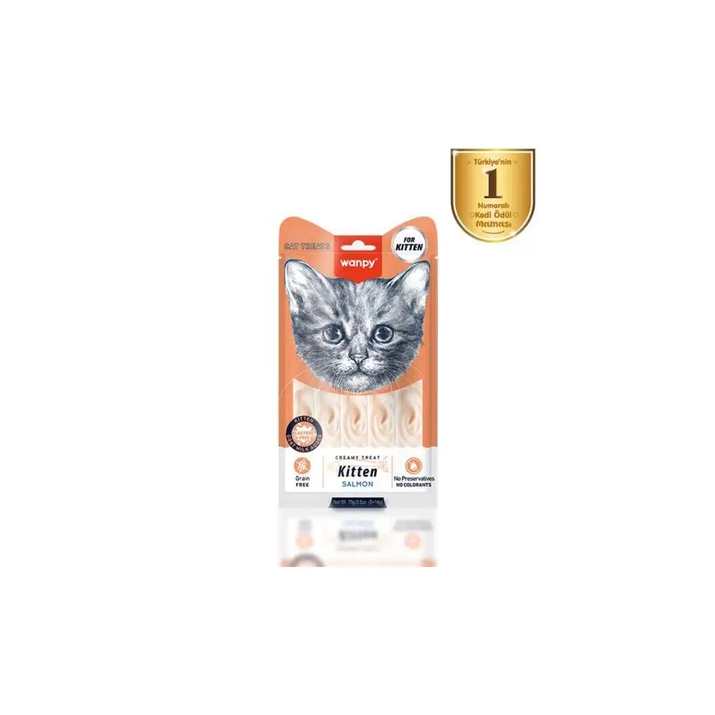 Wanpy Somonlu Yavru Kedi Krema Ödülü 5x14 Gr