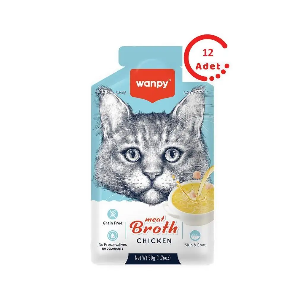Wanpy Tavuk Etli Kedi Çorbası 50 Gr 12'li Paket