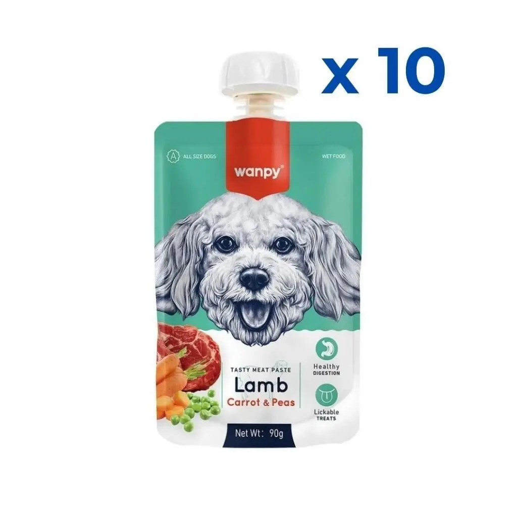 Wanpy Taze Kuzulu&Havuçlu Köpek Et Ezmesi 90 gr 10'lu Paket