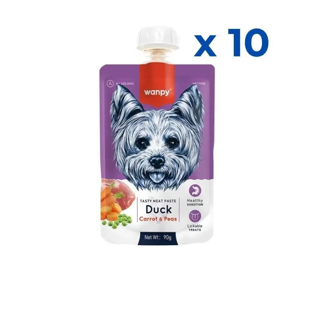 Wanpy Taze Ördekli&Havuçlu Köpek Et Ezmesi 90 gr 10'lu Paket