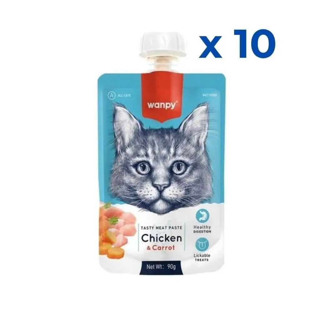 Wanpy Taze Tavuklu&Havuçlu Kedi Et Ezmesi 90 gr 10'lu Paket