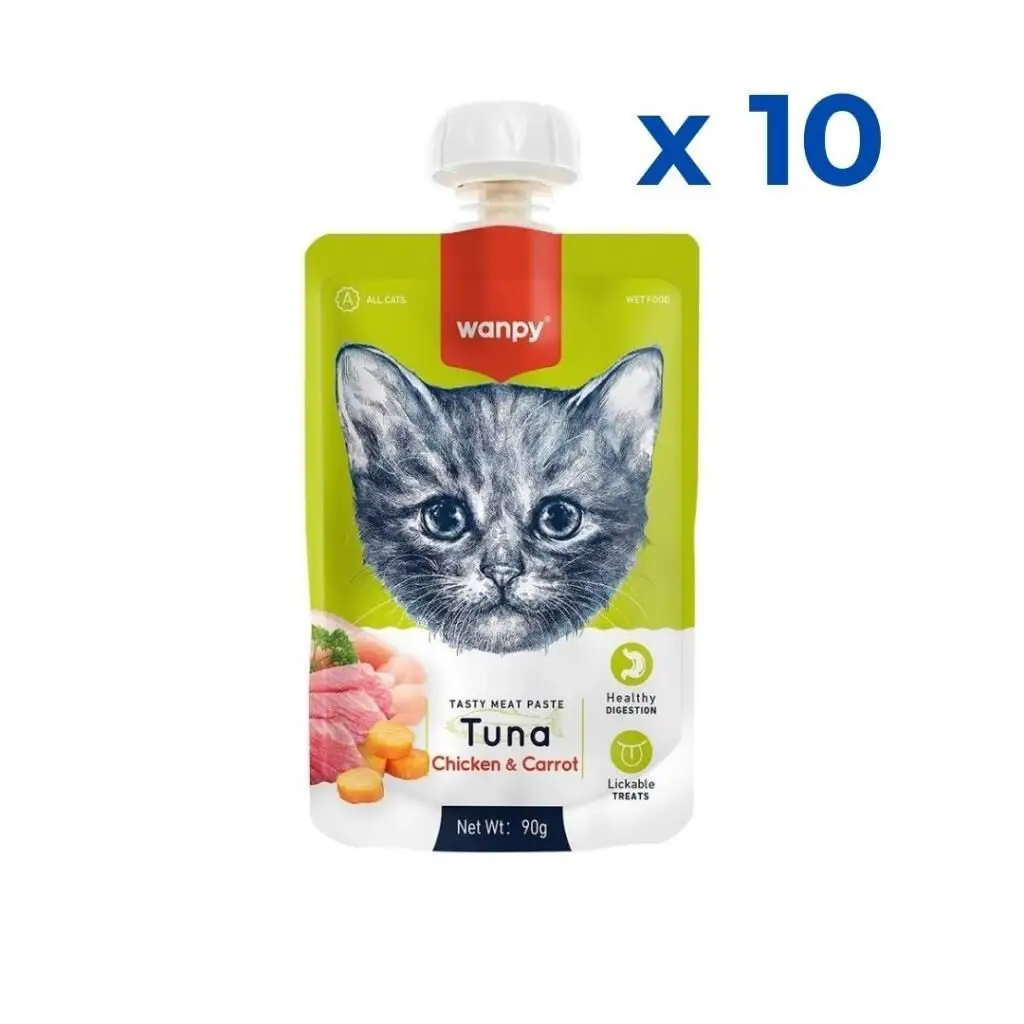 Wanpy Taze Ton Balıklı&Tavuklu Kedi Et Ezmesi 90 gr 10'lu Paket