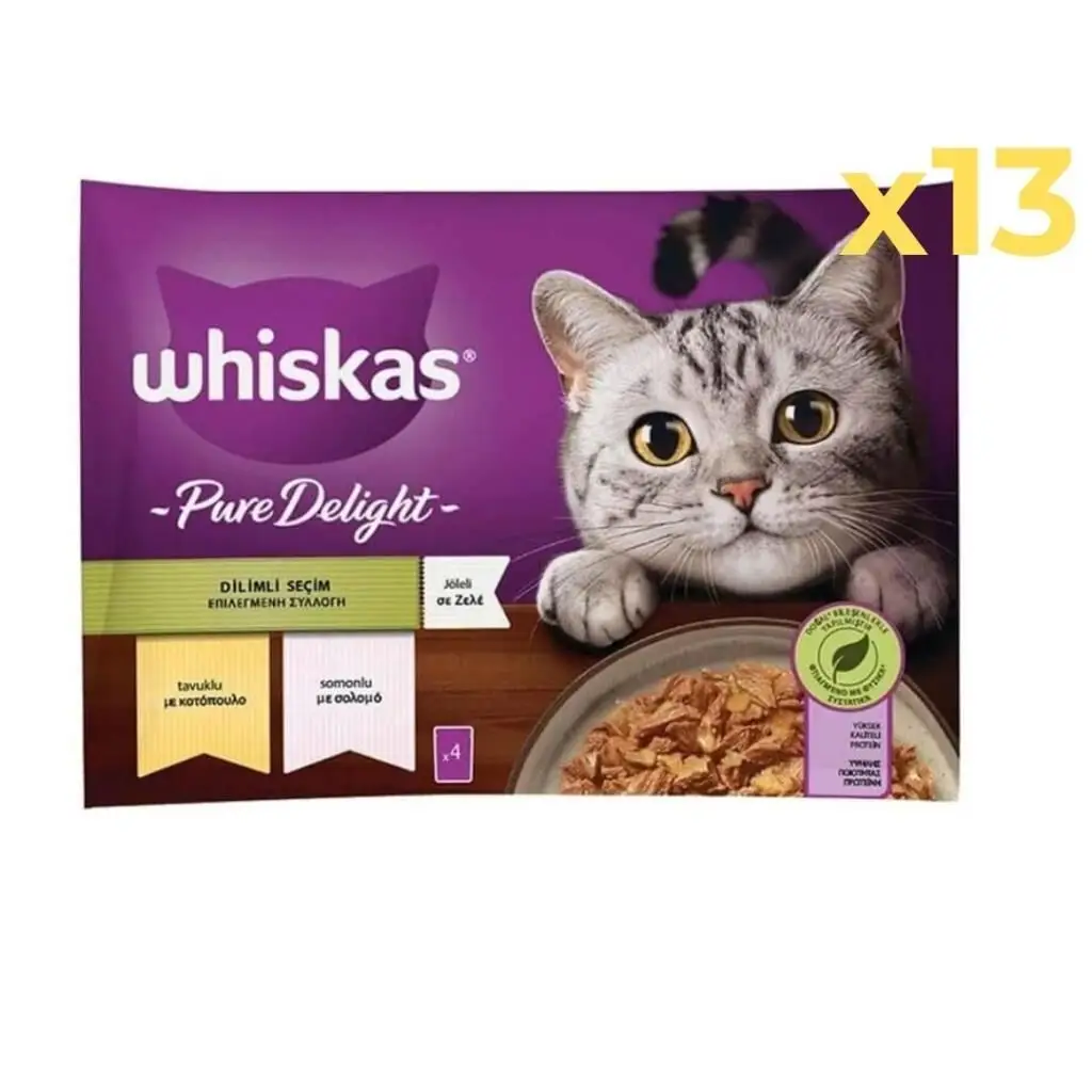 Whiskas Pure Delight Tavuk Dilimli Yaş Kedi Maması 4x85 Gr 13'lü Paket